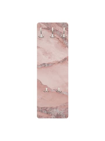 WALLART Garderobe - Farbexperimente Marmor Rose und Glitzer in Rosa