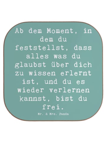 Mr. & Mrs. Panda Tisch-Untersetzer Spruch Erleuchtung und Freihe... in Meeresbrise