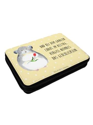 Mr. & Mrs. Panda Federmappe Chinchilla Blume mit Spruch in Gelb Pastell