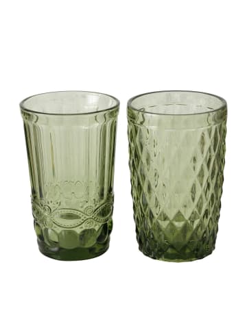 Boltze Trinkglas Aurora 2er Set in grün
