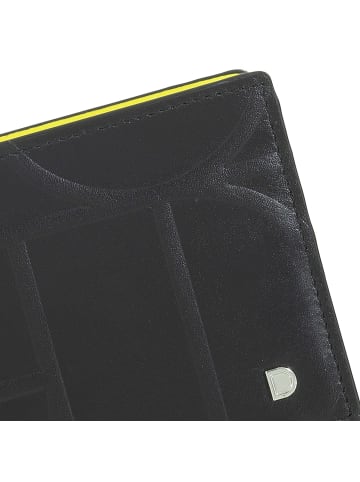 DuDu Up! Geldbörse RFID Schutz Leder 10.5 cm in black-bright yellow
