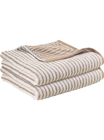 Erwin Müller Jacquard Duschtuch 2er-Pack Streifen Konstanz in cappuccino