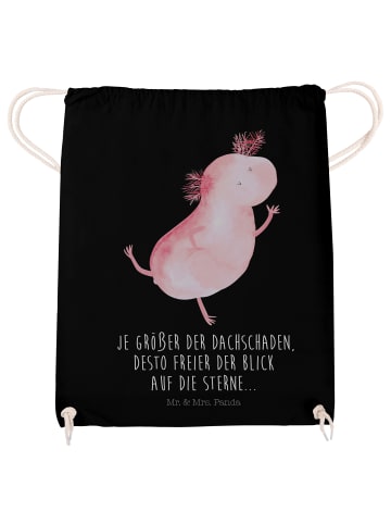 Mr. & Mrs. Panda Sportbeutel Axolotl Tanzen mit Spruch in Schwarz