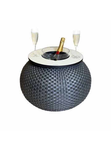 COOTAB Cooler Table Beistelltisch mit Acryl-Kühler Milano 40 cm in Anthrazit/Champagner