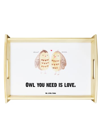 Mr. & Mrs. Panda Sofa Tablett Eulen Liebe mit Spruch in Weiß