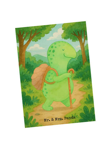 Mr. & Mrs. Panda Grußkarte Schildkröte Wanderer Design ohne Spruch in Weiß