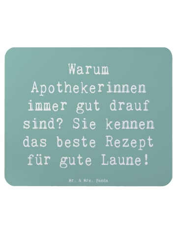 Mr. & Mrs. Panda Mouse Pad Spruch Glückliche Apothekerin mit Spruch in Meeresbrise