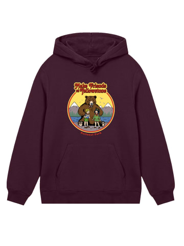 F4NT4STIC Hoodie US National Parks Make Friends At Yellowstone in maroon