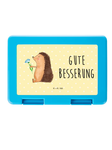 Mr. & Mrs. Panda Bento Box Igel Blumen mit Spruch in Gelb Pastell