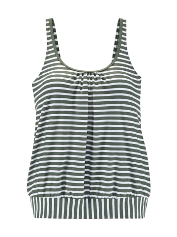 Venice Beach Oversize-Tankini-Top in oliv gestreift