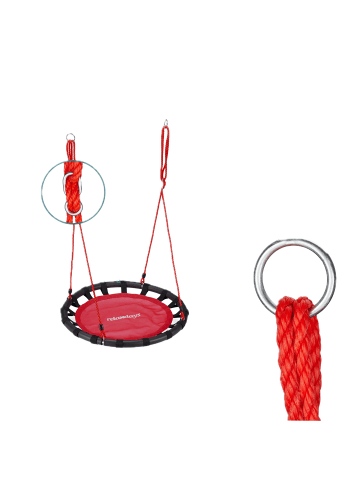 relaxdays Nestschaukel in Rot - Ø 80 cm