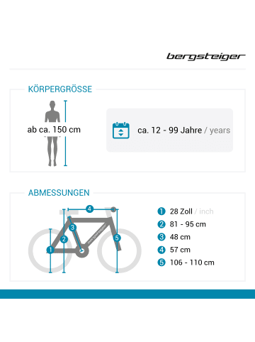 Bergsteiger Citybike 28" Retro "Amsterdam" in Grün