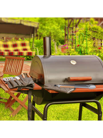 relaxdays 4 x Grillzange in Silber/ Natur - 38 cm