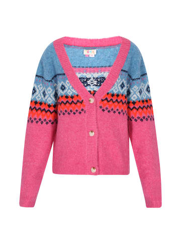 IZIA Damen Cardigan in Fuchsia Mehrfarbig