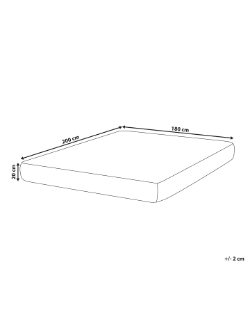 Beliani Matratze ROOMY in Weiß/Grau - (W) 180 x (H) 20 x (L) 200 cm