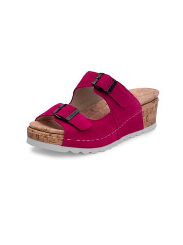 VITAFORM Veloursleder Pantoletten in fuchsia