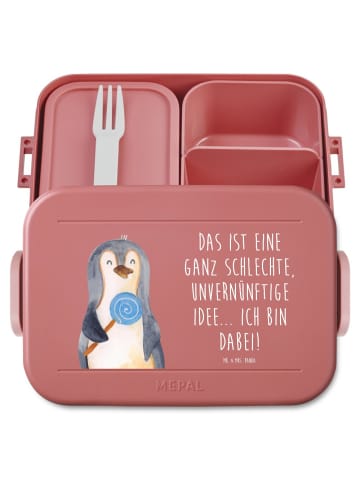 Mr. & Mrs. Panda Bento Box Pinguin Lolli Motiv mit Spruch in Rot Pastell