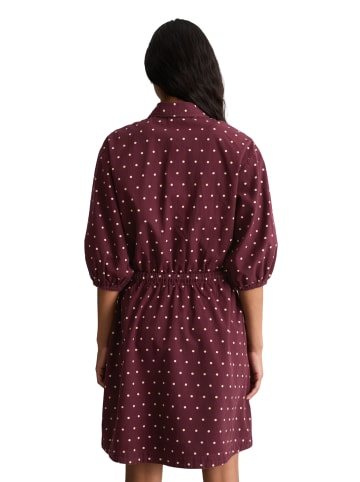 Marc O'Polo DENIM Kurzer Seersucker-Kleid A-Shape in Dark Red