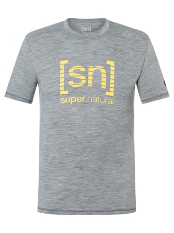 super.natural Merino T-Shirt GRID LOGO in grau
