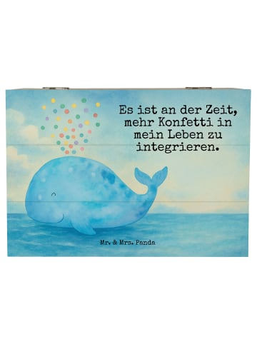 Mr. & Mrs. Panda Erinnerungsbox Wal Konfetti Design mit Spruch in Weiß