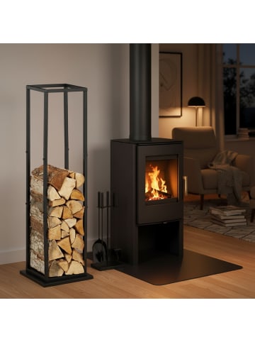 relaxdays Kaminholzregal in Schwarz - (B)35 x (H)121 x (T)35 cm