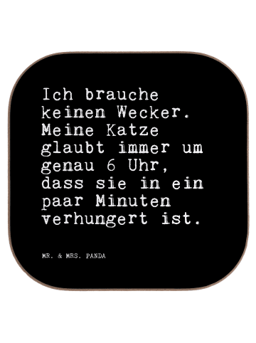 Mr. & Mrs. Panda Glasuntersetzer Ich brauche keinen Wecker.... m... in Schwarz