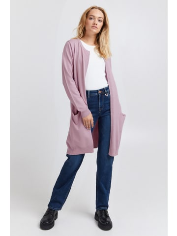 PULZ Jeans Strickjacke PZSARA - 50203258  Lange Strickjacke mit Tacshen in Lila