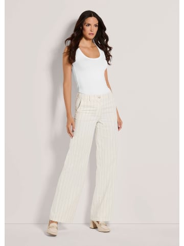 MADELEINE Weite Nadelstreifen-Hose in perlweiß / grau