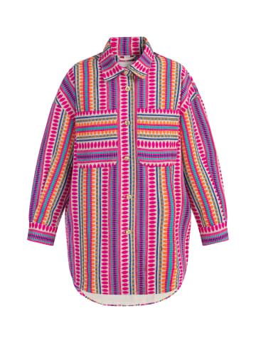 IZIA Damen Hemdjacke in Mehrfarbig Pink