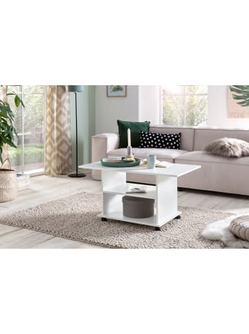 FineBuy Couchtisch in Weiß / Spanplatte / 54x95x51