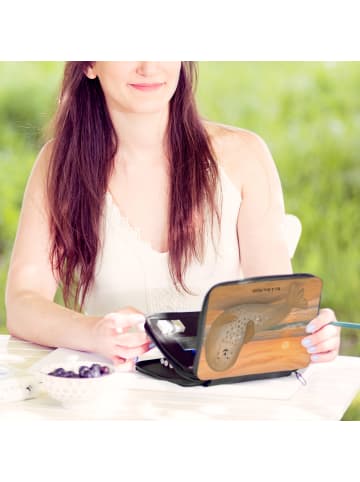 Mr. & Mrs. Panda Federmappe Robbe Lachen Design ohne Spruch in Weiß