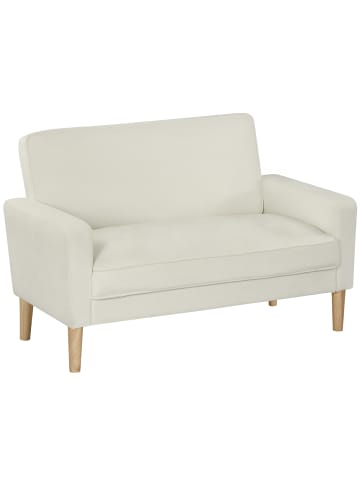 HOMCOM Sofa-130L x 74,5B x 82H cm-Cremeweiß