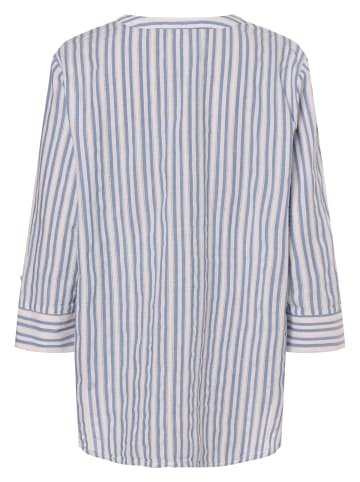 Marie Lund Bluse in blau weiß