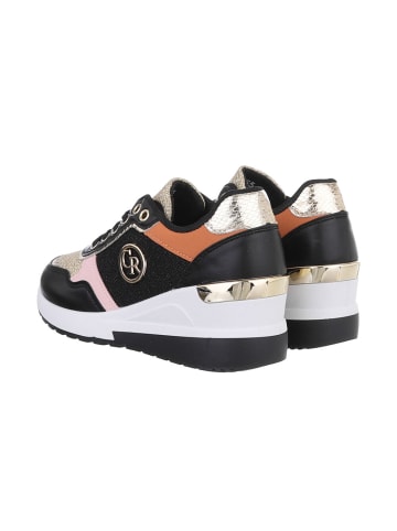 Ital-Design Freizeitschuh in Schwarz und Gold