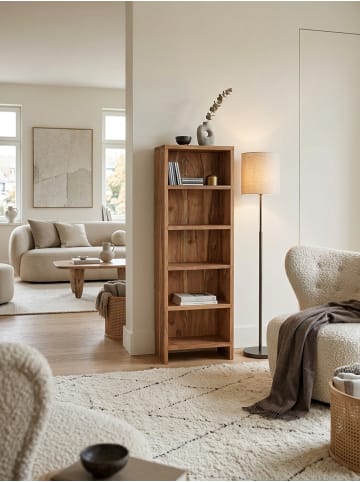 KADIMA DESIGN CD Regal MUMBAI Massivholz Standregal 90 cm hoch in Akazie