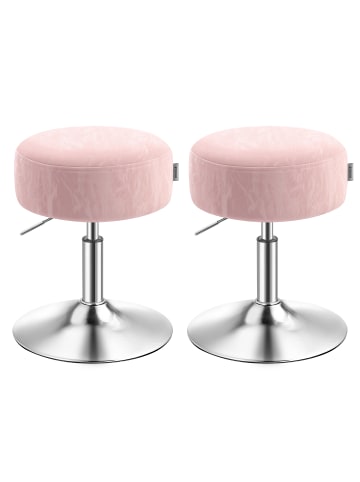 VASAGLE 2er-Set: Barhocker in Pastellrosa - (B)38 x (H)(44-60) x (T)38 cm