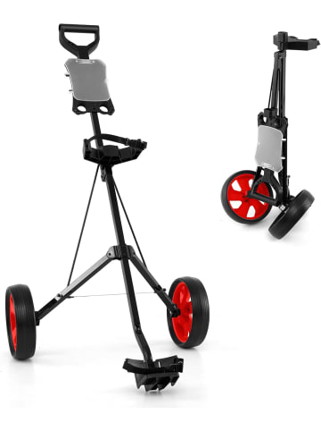 COSTWAY Golftrolley 2 Rad in Rot