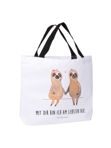 Mr. & Mrs. Panda Reisetasche Nasenbär mit Spruch in Weiß