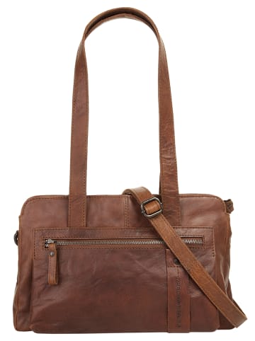 SPIKES & SPARROW Umhängetasche echt Leder in cognac