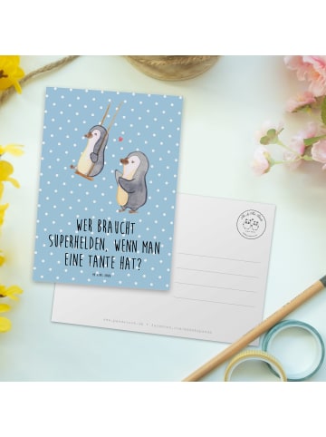 Mr. & Mrs. Panda Grußkarte Lieblings-Tante mit Spruch in Blau Pastell