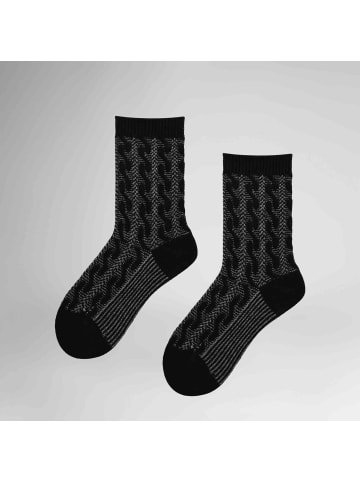 Hudson Socken Cozy Cable edler Glanz in Black
