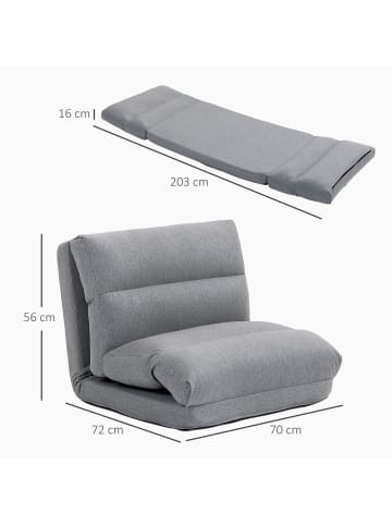 HOMCOM Bodenstuhl-70L x 72B x 56H cm-Grau