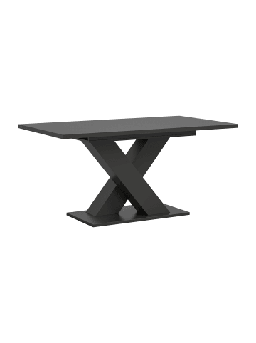xonox.home Ausziehbarer Esstisch (B/H/T): 150-190x76x90 in grau mit  X-Fußgestell
