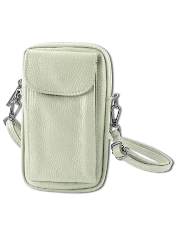 Toscanto Leder Umhängetasche, Handtasche Toscanto Tasche beige ca. 12cm