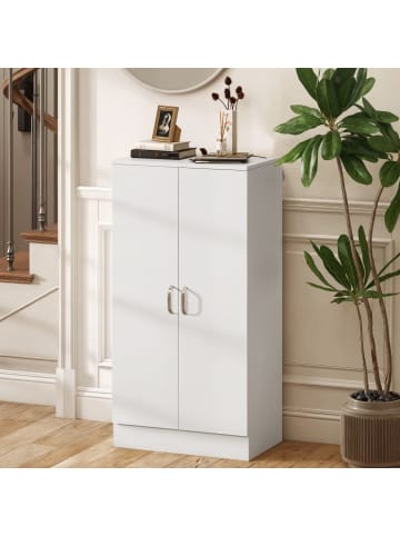 HOMCOM Schuhschrank-55L x 35B x 108H cm-Weiß