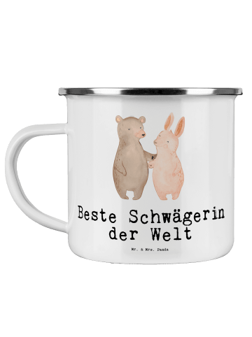 Mr. & Mrs. Panda Tasse Hase Beste Schwägerin der Welt mit Spruch in Weiß