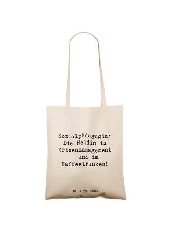 Mr. & Mrs. Panda Tragetasche Spruch Sozialpädagogin mit Spruch in Creme