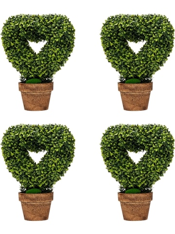 COSTWAY 4er Set Mini Künstliche Pflanzen in Grün