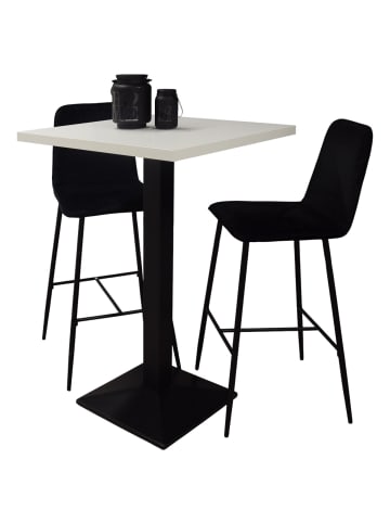 58 aufm Kessel TRESENTISCH Elene 70x70x106 schwarz matt/kreidegrau matt lack
