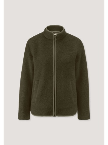 Hessnatur Wollfleece Jacke in vintage oliv